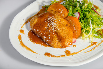 Baked Chicken Breast With Assorted Greens