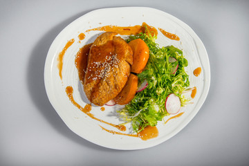 Baked Chicken Breast With Assorted Greens
