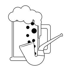 beer glass fresh alcoholic drink in black and white