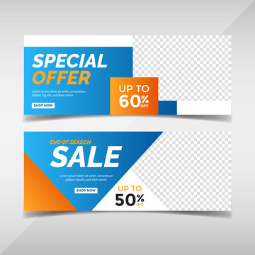 Sale banner collection. Banner template for fashion sale, business promotion with geometric shapes and space for your image. Vol.87