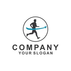marathon, run, sport, logo design template,vector