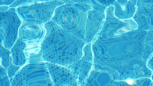 Transparent celeste waves in a wading pond in Alanya on a sunny day in slo-mo 