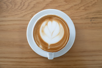 hot mocha coffee on the table