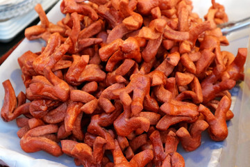 Fried Sausage at the Street Market