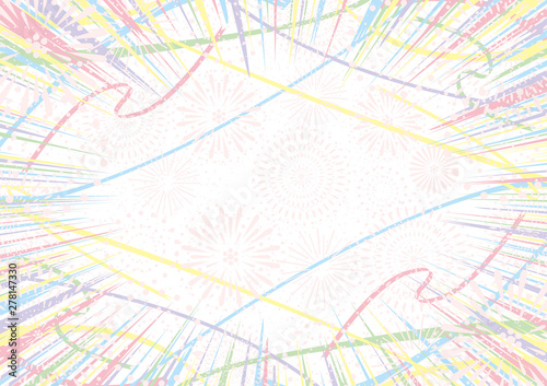 花火 集中線 紙テープ パステルカラー Wall Mural Kid A