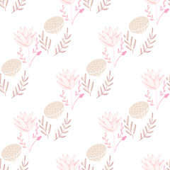 Beautiful chinese pattern with black lotus flowers pattern on white background for celebration design. Natural vector illustration. Seamless floral pattern.