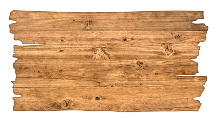 Brown wooden sign on a white background In the concept of the signpost and billboards with clipping path.