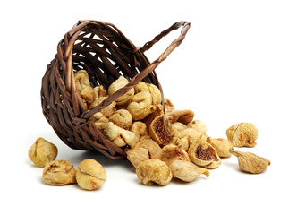 dried fig on white background 