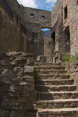 Architecture of the castle Hukvaldy in Beskydy in Czech republic