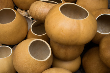 Fototapeta na wymiar Hollow Gourds at Market in Chiapas, Mexico