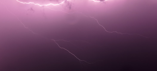Lightning in the sky at night