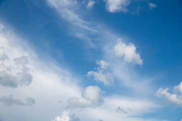 blue sky with white clouds background in summer day