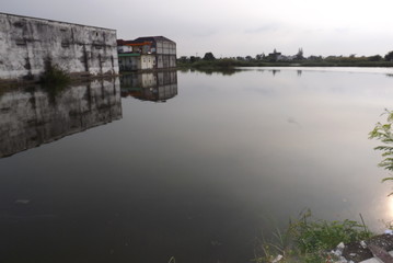 Ancient building in water world