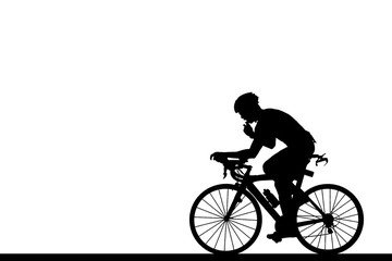 Naklejka na ściany i meble Cycling Silhouette on white background
