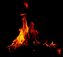 Flame of fire on a black background