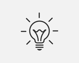 Light bulb icon vector. Llightbulb idea logo concept. Lamp electricity icons web design element. Led lights isolated silhouette.