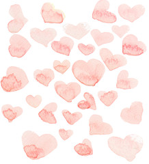 red heart watercolor texture background