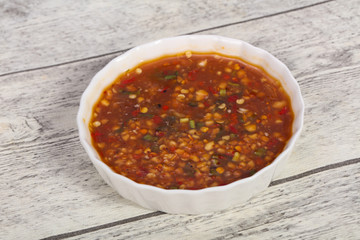 Thai style spicy chilli sauce