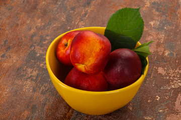 Sweet tasty ripe few nectarines