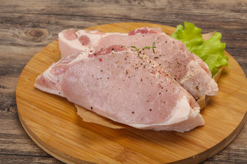 Raw pork meat steak for grill