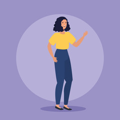 happy girl with fashion casual clothes