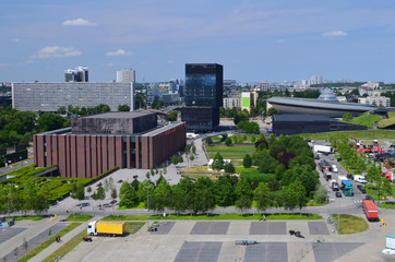 Katowice z lotu ptaka latem/Aerial view of Katowice in summer, Silesia, Poland © Pictofotius