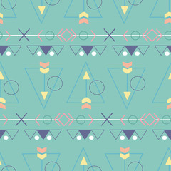 Pastel tribal elements in a seamless pattern design