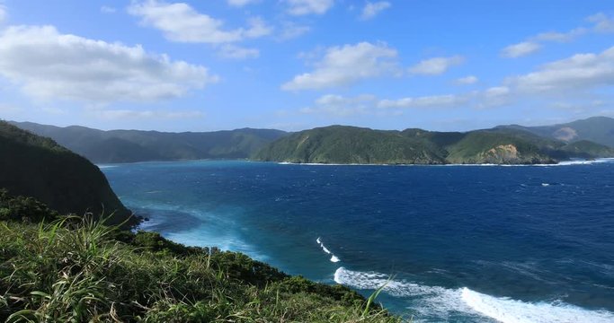Miyakozaki promontory near the blue ocean in Amami oshima Kagoshima