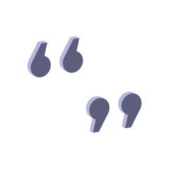 Double quote.Isometric and 3D view.