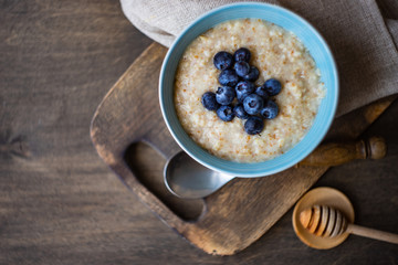 Traditional breakfast with oatmeals