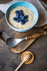 Traditional breakfast with oatmeals