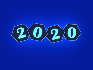 New Year 2020 Creative Design Concept - 3D Rendered Image