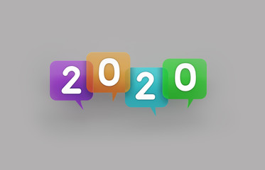 New Year 2020 Creative Design Concept - 3D Rendered Image
