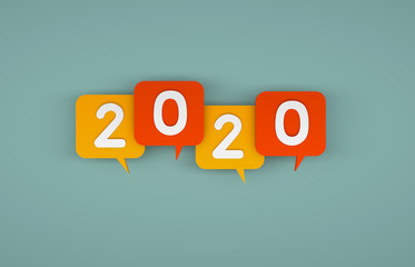 New Year 2020 Creative Design Concept - 3D Rendered Image