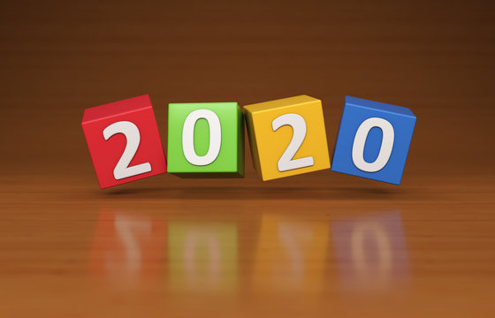 New Year 2020 Creative Design Concept - 3D Rendered Image