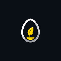 egg leaf logo illustration modern