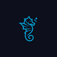 seahorse logo line blue monogram © Payz