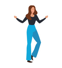 happy young woman avatar character