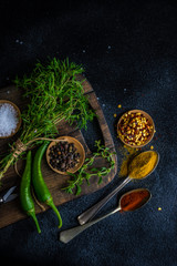 Cooking concept with herb