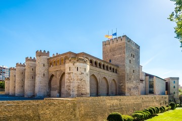 View at the Aljafería Palace in Zaragoza - Spain