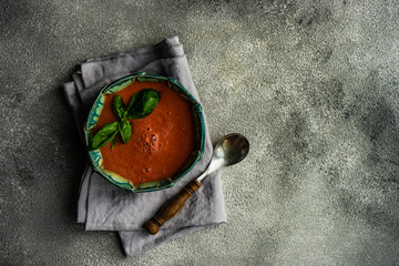 Traditional spanish tomato soup Gazpacho