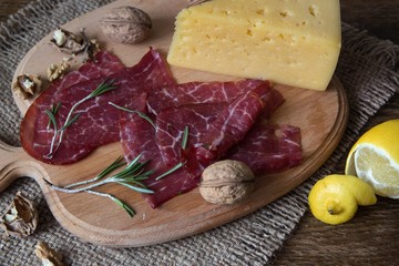 Smoked meat and cheese