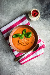 Traditional spanish tomato soup Gazpacho