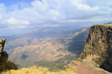 Ethiopia.Mountain Simen National Park. African rift fault.