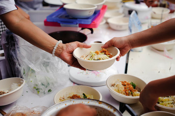 People are experiencing a lot of poverty, Come and wait for free food : concept of poverty in Asian society