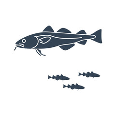 black icon fish, cod fish