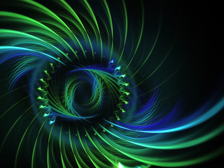 green abstract fractal background 3d rendering illustration