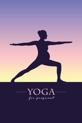 yoga for pregnant women silhouette vector illustration EPS10