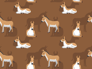 Donkey Kulan Cartoon Background Seamless Wallpaper