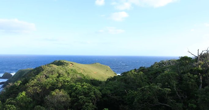 Miyakozaki promontory near the blue ocean in Amami oshima Kagoshima